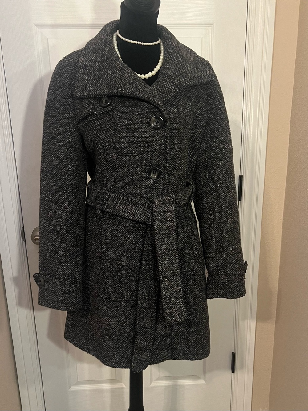 Womens Gray wool blend fall coat
